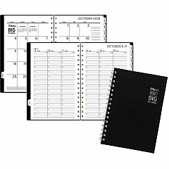 Mead BIG PLANS Weekly/Monthly Planner Julian Dates - Weekly, Monthly - 15 Month - October 2026 to December 2027 - 7:00 AM to 8:00 PM - Hourly - Monday - Friday - 5 1/2" x 8 1/2" Sheet Size - Twin Wire - Black Poly Cover - 1 Each (CRW43005) Mead BIG PLANS Weekly/Monthly Planner Julian Dates - Weekly, Monthly - 15 Month - October 2026 to December 2027 - 7:00 AM to 8:00 PM - Hourly - Monday - Friday - 5 1/2" x 8 1/2" Sheet Size - Twin Wire - Black Poly Cover - 1 Each (CRW43005)