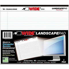 Roaring Spring Wide Landscape White Writing Pads 40 Sheets - 80 Pages - Stapled/Tapebound - Both Side Ruling Surface - College Ruled Front Ruling - 0.28" Ruled - Red Margin - 20 lb Basis Weight - Legal - 11" x 9 1/2" Sheet Size - White Paper - W (74500CT) Roaring Spring Wide Landscape White Writing Pads 40 Sheets - 80 Pages - Stapled/Tapebound - Both Side Ruling Surface - College Ruled Front Ruling - 0.28" Ruled - Red Margin - 20 lb Basis Weight - Legal - 11" x 9 1/2" Sheet Size - White Paper - W (74500CT)