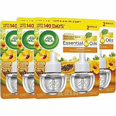 Air Wick Scent Oil Warmer Refill Oil - 0.7 fl oz (0 quart) - Hawaii Exotic Papaya, Hibiscus Flower - 120 Day - 2 Refills/Pack - 6 / Carton (01328CT)