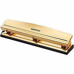Bostitch 3-hole Punch 3 Punch Head(s) - 15 Sheet - 9/32" Punch Size - Metal, Rubber, Steel - Gold - 1 Each (HP15GOLD) Bostitch 3-hole Punch 3 Punch Head(s) - 15 Sheet - 9/32" Punch Size - Metal, Rubber, Steel - Gold - 1 Each (HP15GOLD)