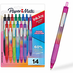 Paper Mate InkJoy 300 RT Pen Fashion-wrap Barrel 1.0 mm Medium Pen Point - Retractable - Fashion Assorted Ink - Writing - 14 / Pack (2226844)