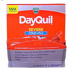 Lil' Drug Store Vicks Severe Cold & Flu Medication For Cough, Chest Congestion, Fever, Sore Throat, Pain - 32 / Box (04263) Lil' Drug Store Vicks Severe Cold & Flu Medication For Cough, Chest Congestion, Fever, Sore Throat, Pain - 32 / Box (04263)