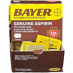 Lil' Drug Store Bayer Genuine Aspirin For Pain, Headache, Backache, Muscular Pain, Toothache, Arthritis, Menstrual Cramp - 30 / Box (64268) Lil' Drug Store Bayer Genuine Aspirin For Pain, Headache, Backache, Muscular Pain, Toothache, Arthritis, Menstrual Cramp - 30 / Box (64268)