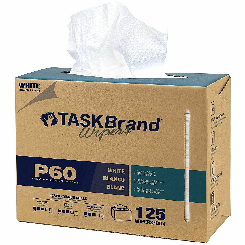 Genuine Joe Hydroknit Towel Wipers For Multipurpose - Low Linting, Absorbent, Solvent Resistant, Versatile - White - 125/Box - 1 Carton (GJO01301)