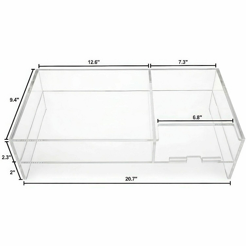 Kantek 2-Tier Acrylic Monitor Stand 4.30" Height x 9.40" Width x 20.70" Depth - Desktop - Acrylic - Clear - For Monitor, Notebook, File, Smartphone, Office, iMac, Keyboard, Mouse - Heavy Duty, Shelf - 1 Each (AMS340)