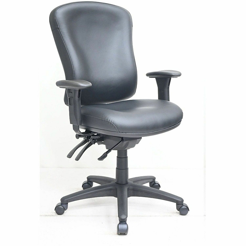 Lorell Accord Series Managerial Task Chair Molded Foam Seat Material - Molded Foam Back Material - Black Frame Color - Black - Vinyl - Armrest - 1 Each (LLR66154)