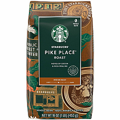 Starbucks Whole Bean Pike Place Roast Whole Bean Coffee Medium - Whole Bean - Pike Place - 6 / Carton (12411946CT) Starbucks Whole Bean Pike Place Roast Whole Bean Coffee Medium - Whole Bean - Pike Place - 6 / Carton (12411946CT)