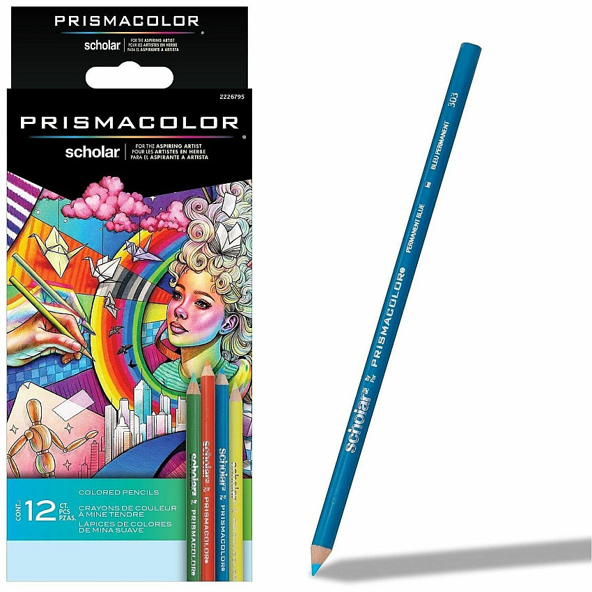Prismacolor Scholar Colored Pencils Assorted Lead - 12 / Pack (2226795)