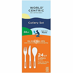 World Centric Assorted PLA Utensils Cutlery Set - Dishwasher Safe - Talc-filled Polylactic Acid (TPLA) - Beige - 1 Pack (ASPSR) World Centric Assorted PLA Utensils Cutlery Set - Dishwasher Safe - Talc-filled Polylactic Acid (TPLA) - Beige - 1 Pack (ASPSR)