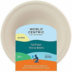 No Tree 11.5oz Fiber Bowls Commercial, Food - Beige - Fiber, Bamboo Body - 20 / Pack (BORTSCU11)