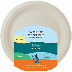 World Centric 10" Compostable Fiber Plates Breakroom, Picnic, Party - 10" Diameter - Beige, Natural - Fiber Body - 20 / Pack (PLRTSCU10) World Centric 10" Compostable Fiber Plates Breakroom, Picnic, Party - 10" Diameter - Beige, Natural - Fiber Body - 20 / Pack (PLRTSCU10)