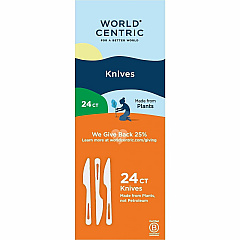 World Centric 6.7" TPLA Knives Knife - Knife - Food - Dishwasher Safe - Talc-filled Polylactic Acid (TPLA) - Beige - 24 / Pack (KNPSR) World Centric 6.7" TPLA Knives Knife - Knife - Food - Dishwasher Safe - Talc-filled Polylactic Acid (TPLA) - Beige - 24 / Pack (KNPSR)