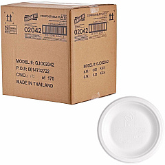 Genuine Joe BPI Certified Compostable Paper Plate Breakroom, Food - Disposable - Microwave Safe - 6" Diameter - White - Sugarcane, Paper Body - 1 Carton (GJO02042) Genuine Joe BPI Certified Compostable Paper Plate Breakroom, Food - Disposable - Microwave Safe - 6" Diameter - White - Sugarcane, Paper Body - 1 Carton (GJO02042)