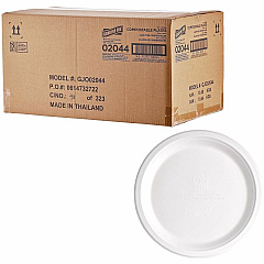 Genuine Joe BPI Certified Compostable Paper Plate Breakroom, Food - Disposable - Microwave Safe - 10" Diameter - White - Sugarcane, Paper Body - 1 Carton (GJO02044) Genuine Joe BPI Certified Compostable Paper Plate Breakroom, Food - Disposable - Microwave Safe - 10" Diameter - White - Sugarcane, Paper Body - 1 Carton (GJO02044)
