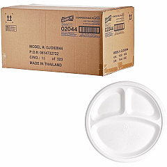 Genuine Joe BPI Certified Compostable Paper Plate Breakroom, Food - Disposable - Microwave Safe - 10" Diameter - White - Sugarcane, Paper Body - 1 Carton (GJO02045) Genuine Joe BPI Certified Compostable Paper Plate Breakroom, Food - Disposable - Microwave Safe - 10" Diameter - White - Sugarcane, Paper Body - 1 Carton (GJO02045)