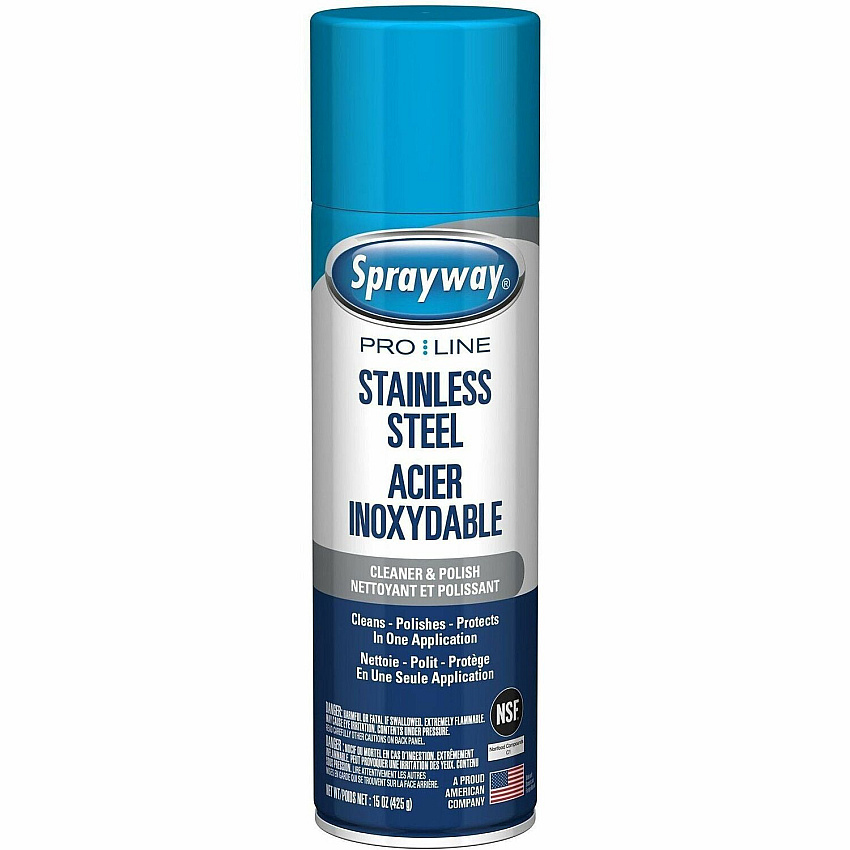 Sprayway Oil-Based Stainless Steel Cleaner For Stainless Steel - Spray - 15 oz (0.94 lb) - Recommended For: Fingerprint Remover, Grease Remover, Oil Remover, Food Stain Remover, Smudge Remover - Oil Based, Fingerprint Resistant, Grease Resista (SPRA58639)