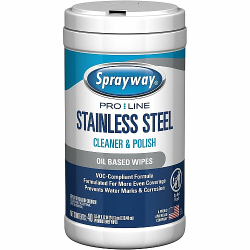Sprayway Stainless Steel Wipes (SPRA58609)