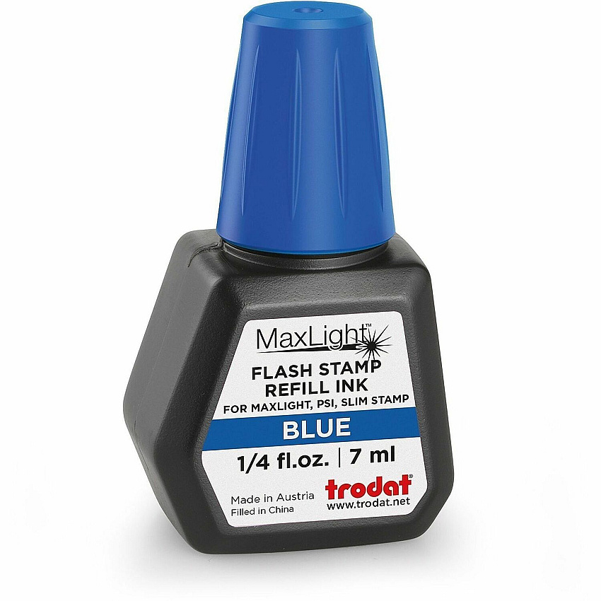 Trodat Maxlight Refill Ink Blue Ink - 0.24 fl oz - Plastic - 1 Each - TAA Compliant (217475)