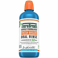 TheraBreath Fresh Breath Oral Rinse For Mouthwash, Bad Breath - Icy Mint - 1.06 quart - 1 Each (9702981616)