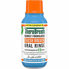 TheraBreath Fresh Breath Oral Rinse For Mouthwash, Bad Breath - Icy Mint - 3 fl oz Bottle - 1 Each (9702999512)