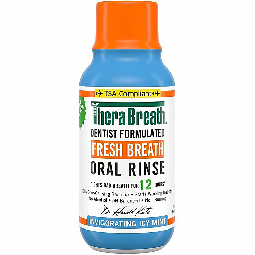 TheraBreath Fresh Breath Oral Rinse For Mouthwash, Bad Breath - Icy Mint - 3 fl oz Bottle - 1 Each (9702999512)