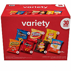 Frito-Lay Classic Mix Variety Pack Individually Wrapped - Regular, Barbeque, Crunchy, Nacho Cheese, Cool Ranch, Cheddar Sour Cream - 60 / Carton (06336) Frito-Lay Classic Mix Variety Pack Individually Wrapped - Regular, Barbeque, Crunchy, Nacho Cheese, Cool Ranch, Cheddar Sour Cream - 60 / Carton (06336)