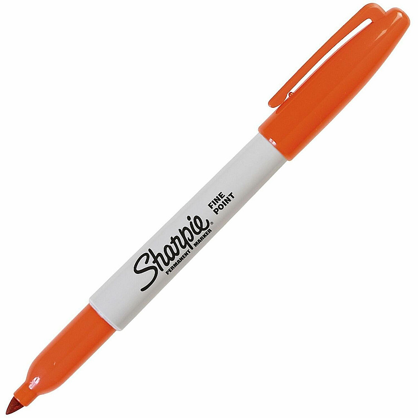 Sharpie Permanent Marker Round, Fine Marker Point - Orange Ink - Alcohol Based - 12 / Pack (2229135)
