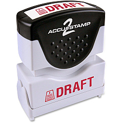 COSCO Shutter Stamp Message Stamp - DRAFT - 0.50" Impression Width x 1.63" Impression Length - 20000 Impression(s) - Red - 1 Each (035585)