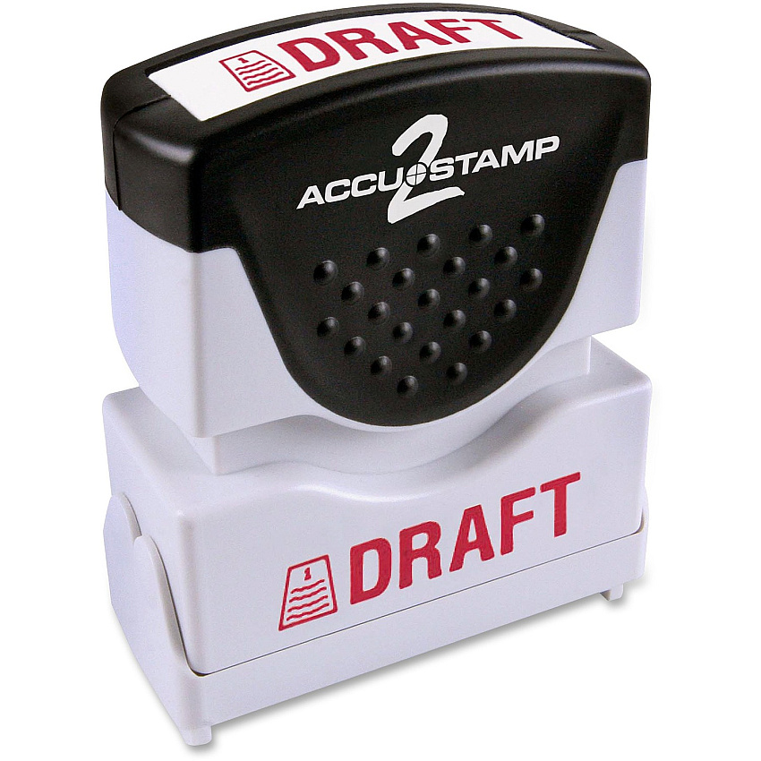 COSCO Shutter Stamp Message Stamp - DRAFT - 0.50" Impression Width x 1.63" Impression Length - 20000 Impression(s) - Red - 1 Each (035585)