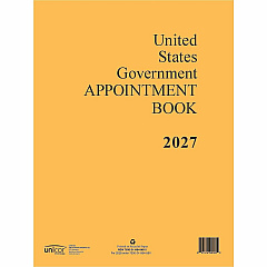 Unicor Weekly Appointment Book Weekly - 12 Month - January 2027 to December 2027 - 7:00 AM to 7:45 PM - Monday - Sunday - 1 Week Double Page Layout - Letter - 8 1/2" x 11" Sheet Size - White Sheet - Spiral Bound - Orange Paper Cover - 0.2" Heigh (6648810)