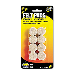 Master Caster Scratch Guard Felt Pads, 1" dia, Circular, Beige, 16/Pack (88496)