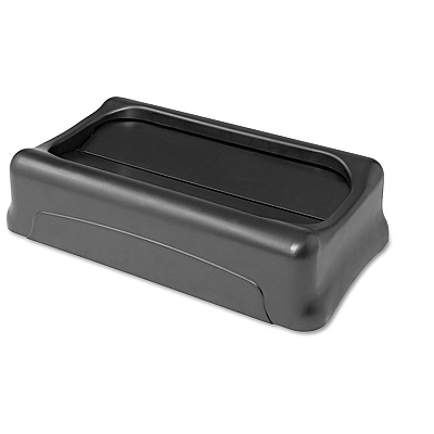 Rubbermaid Commercial Swing Top Lid for Slim Jim Waste Containers, 11.38w x 20.5d x 5h, Plastic, Black (267360BK)
