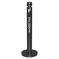 Rubbermaid Commercial Smoker's Pole, Round, Steel, 0.9 gal, Black (R1BK)