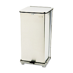 Rubbermaid Commercial Defenders Biohazard Step Can, Square, Steel, 13 gal, Stainless Steel (ST24SSPL)