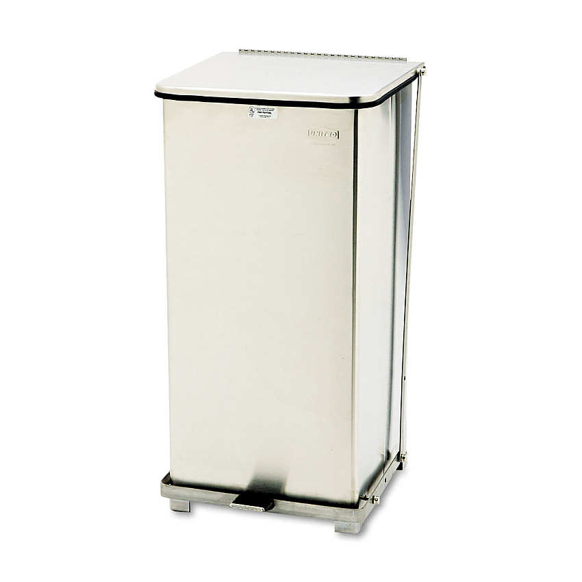 Rubbermaid Commercial Defenders Biohazard Step Can, Square, Steel, 13 gal, Stainless Steel (ST24SSPL)