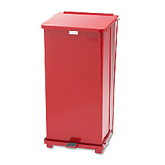 Rubbermaid Commercial Defenders Biohazard Step Can, Square, Steel, 13 gal, Red (ST24EPLRD)
