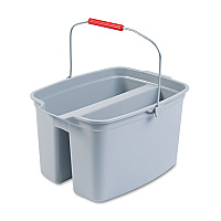 Rubbermaid Commercial 19 Quart Double Utility Pail, 18 x 14 1/2 x 10, Gray Plastic (262888GY)