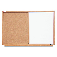 AbilityOne 7110015680401 SKILCRAFT Quartet Combination Board, Oak Frame, 24x36