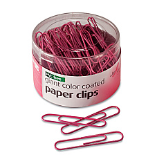 Officemate Pink Coated Paper Clips, Giant, PET-Coated, Pink, 80/Pack (08908)