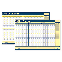 AbilityOne 7520012074059 SKILCRAFT 90-Day/120-Day Reversible/Erasable Flexible Planner, 36 x 24, White/Yellow/Blue Sheets, Undated