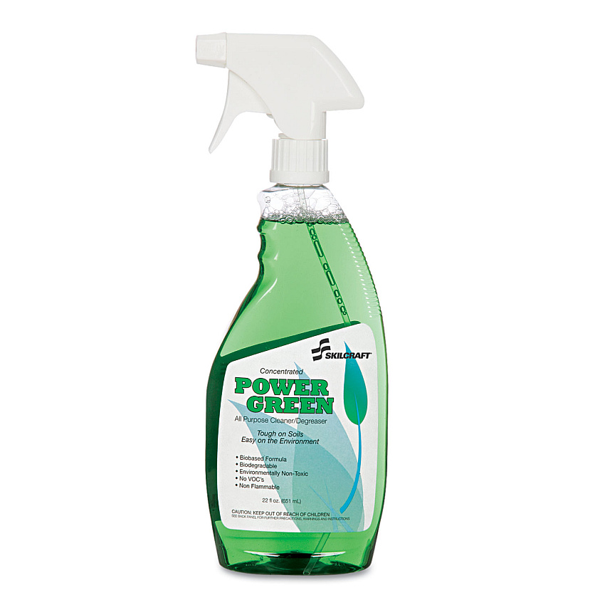 AbilityOne 7930013738849, SKILCRAFT, Power Green Cleaner/Degreaser, 22 oz Spray Bottle, 12/Box