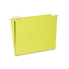 AbilityOne 7530013649501 SKILCRAFT Hanging File Folder, Letter Size, 1/5-Cut Tabs, Yellow, 25/Box