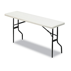 Iceberg IndestrucTable Classic Folding Table, Rectangular Top, 250 lb Capacity, 60 x 18 x 29, Platinum (65353)
