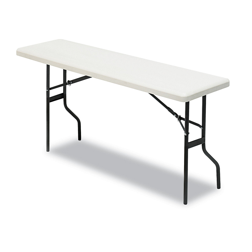 Iceberg IndestrucTable Classic Folding Table, Rectangular Top, 250 lb Capacity, 60 x 18 x 29, Platinum (65353)