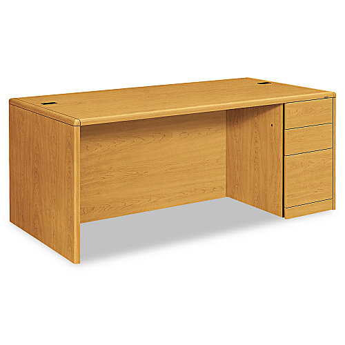 HON 10700 Series Single Pedestal Desk with Full-Height Pedestal on Right, 72" x 36" x 29.5", Harvest (10787RCC)