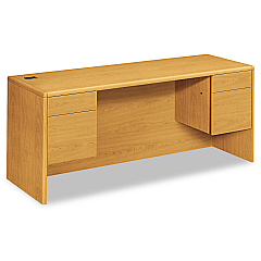HON 10700 Kneespace Credenza, 3/4 Height Pedestals, 72w x 24d x 29.5h, Harvest (10743CC)