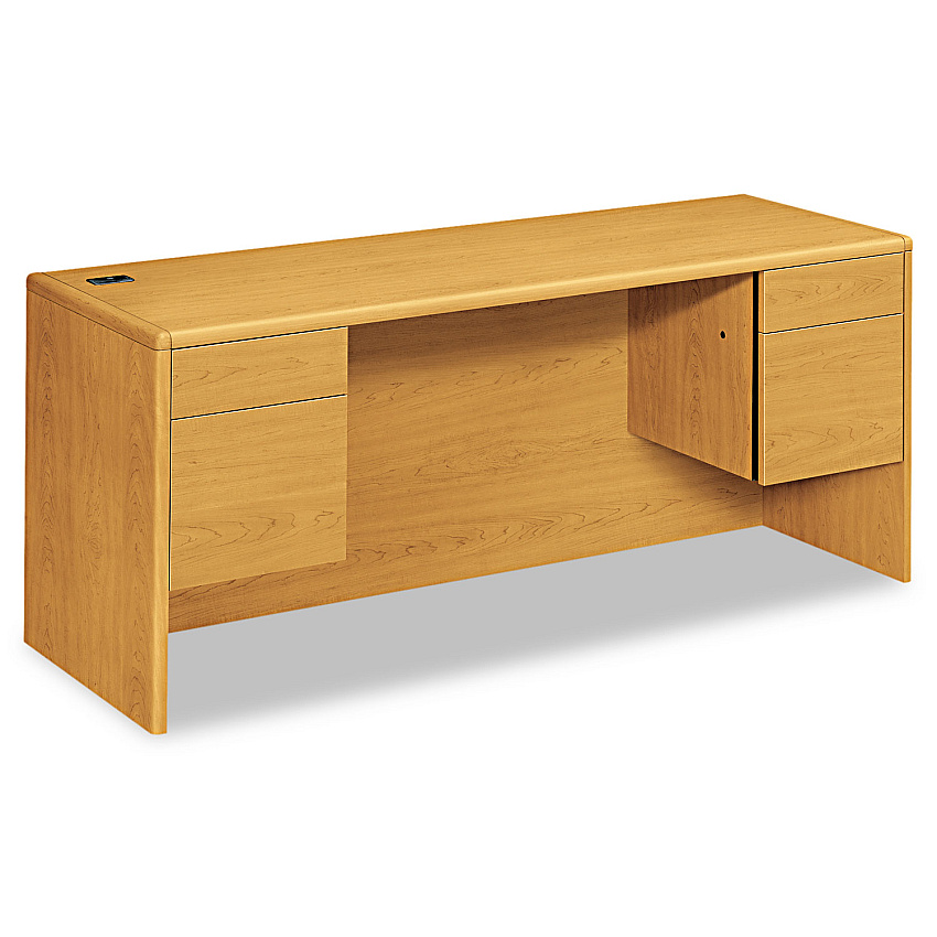 HON 10700 Kneespace Credenza, 3/4 Height Pedestals, 72w x 24d x 29.5h, Harvest (10743CC)