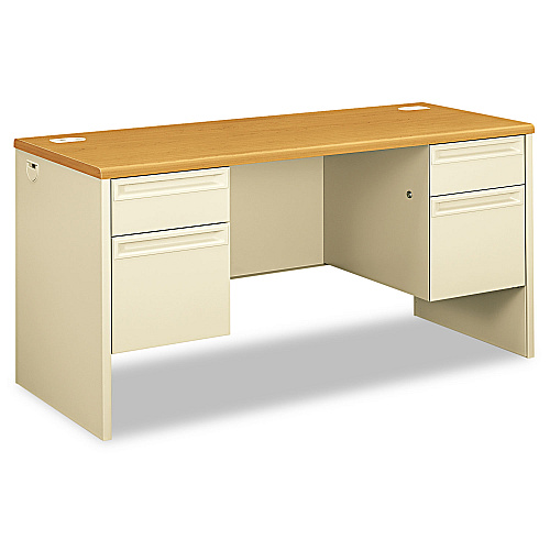 HON 38000 Series Kneespace Credenza, 60w x 24d x 29.5h, Harvest/Putty (38852CL)