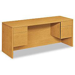 HON 10500 Series Kneespace Credenza With 3/4-Height Pedestals, 72w x 24d, Harvest (10543CC)