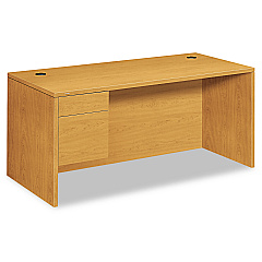HON 10500 Series "L" Workstation Single Pedestal Desk, 66" x 30" x 29.5", Harvest (10584LCC)